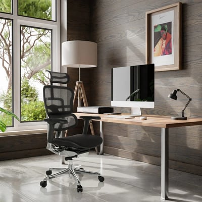 Bürostuhl Chefsessel ERGOHUMAN GEN2 Sitz Stoff Rücken Netz schwarz - HJH-652305