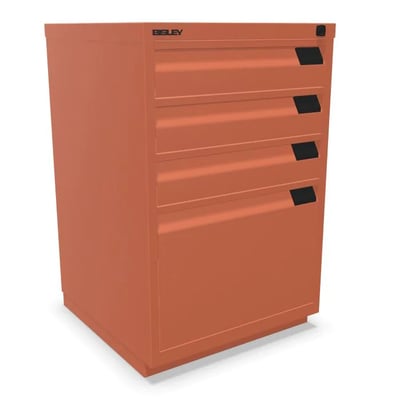 Schubladenschrank F mit Griffleiste 1 HR-Schublade und 3 Universalschubladen - BIS-0503A