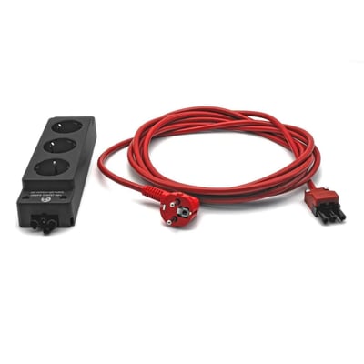 Steckdosenverteiler 3-fach 4 m - Rot/Schwarz - ITH-EASYT-KSD-RT