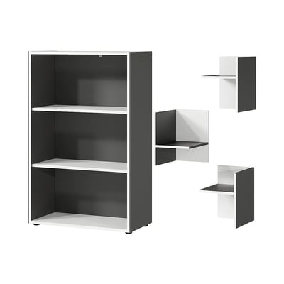 Büro-Set Pasadena 1 - Graphit/Weiß - GER-8376-569