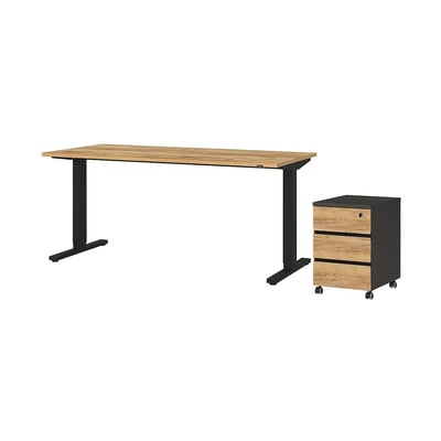 Büro-Set Lissabon 8 - Graphit/Navarra-Eiche - GER-8230-549
