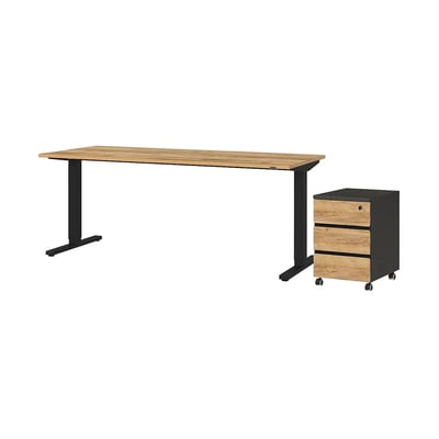Büro-Set Lissabon 9 - Graphit/Navarra-Eiche - GER-8231-549