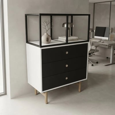 Bridge Schubladenschrank mit 3 Schubladen inkl. Regaltop - BIS-BRH0806DRWISF