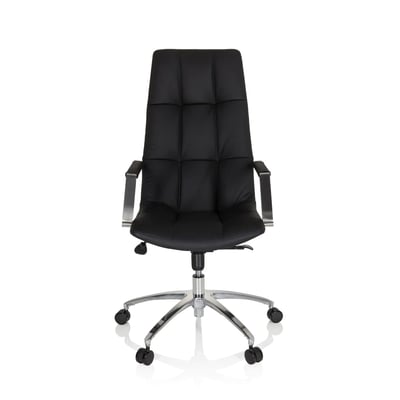 Bürostuhl Drehstuhl SARANTO PRO Leder schwarz - HJH-661005