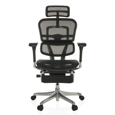Bürostuhl Chefsessel ERGOHUMAN PLUS LEGPRO GEN2 mit Beinablage Netz schwarz - HJH-652298