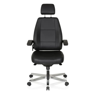 Arbeitsstuhl Chefsessel 24 HOURS Leder schwarz - HJH-608901