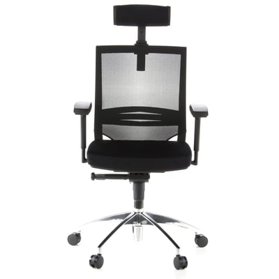 Bürostuhl Chefsessel PORTO MAX Sitz Stoff Rücken Netz schwarz - HJH-657240