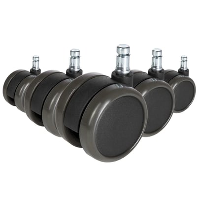 5x ungebremste Rollen ROLO FREE für Hartböden 11mm 65mm (5er Pack) - HJH-619027