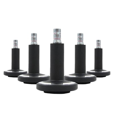5x Bodengleiter STATO-M Stift 11 mm Hartboden - Schwarz/Chrom - HJH-619041