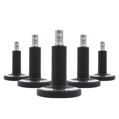 5x Bodengleiter STATO-M Stift 11 mm Teppichboden - schwarz/chrom - HJH-619043