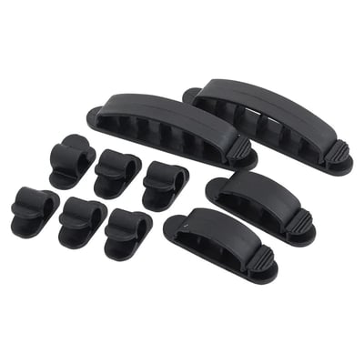Kabelhalter-Set ABS 10 Stk. schwarz selbstklebend - TDI-KAB0039