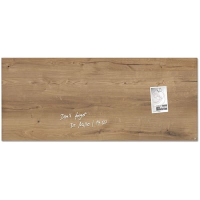 Glas-Magnettafel Artverum 130 x 55 x 1,5 cm - Natural-Wood - SIG-GL247