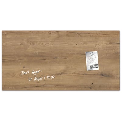 Glas-Magnettafel Artverum 91 x 46 x 1,5 cm - Natural-Wood - SIG-GL258
