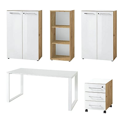 Büro-Set Monteria 1 - Navarra-Eiche/Weiß - GER-8058-242