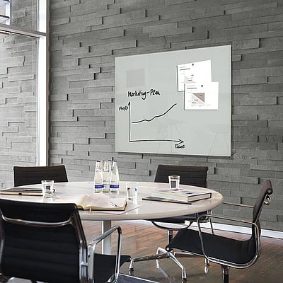 Glas-Whiteboard Artverum 120 x 90 x 1,8 cm - Grau - SIG-GL213