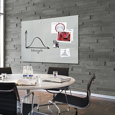 Glas-Whiteboard Artverum 150 x 100 x 1,8 cm - Grau - SIG-GL221