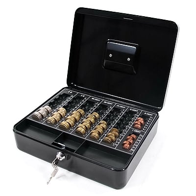 Geldkassette SAFE Stahl schwarz mit Münzzählbrett - HJH-811001