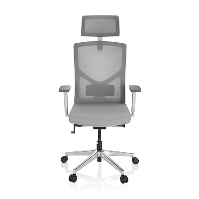 Bürostuhl Drehstuhl BRETON PRO W Stoff Netzstoff grau - HJH-751000