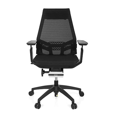 Bürostuhl Drehstuhl GENIDIA SMART BLACK Netz grau - HJH-GENIDIA-SMART-BLACK