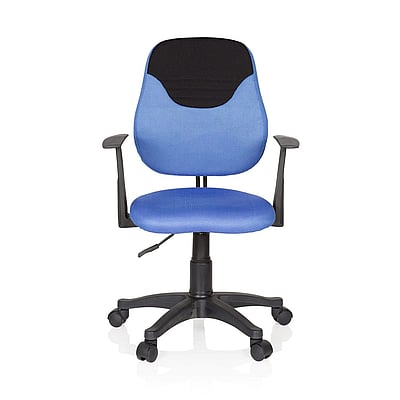Kinder Bürostuhl Drehstuhl KIDDY STYLE Stoff blau/schwarz - HJH-670935