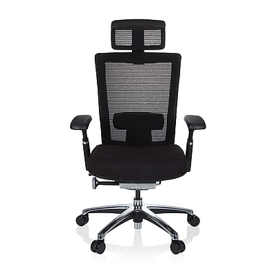 Bürostuhl NOVA PRO I ALU Stoff schwarz - HJH-657650