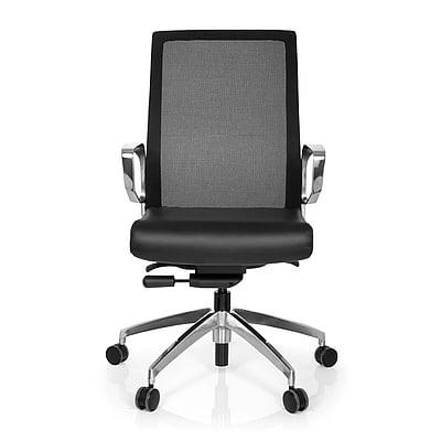 Bürostuhl PROVIDER NET Netz Kunstleder schwarz - hjh-720056