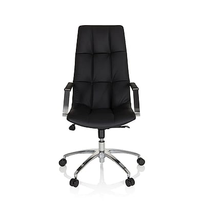 Bürostuhl Drehstuhl SARANTO PRO Leder schwarz - HJH-661005