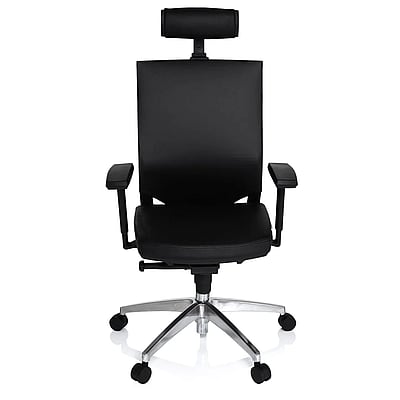 Bürostuhl Chefsessel PORTO MAX HIGH Leder schwarz - HJH-657270