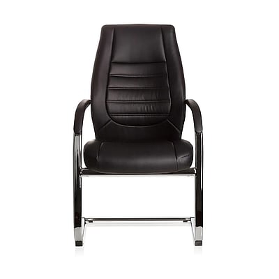 Konferenzstuhl Freischwinger Stuhl VITORO V Kunstleder schwarz - HJH-600986