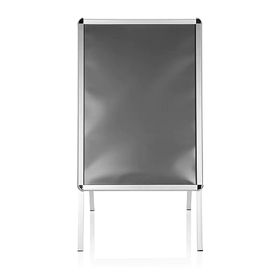 Kundenstopper Gehwegaufsteller AGENDA II Aluminium silber - HJH-830110