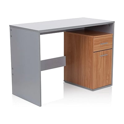 Schreibtisch Computertisch BASIX 105x50 cm grauweiß buche hell - HJH-705111