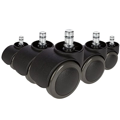 5x Hartbodenrollen ROLO 10mm 50mm Büro-Stuhl-Rollen für Hartböden (5er Pack) - HJH-619000