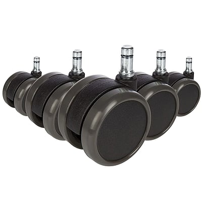 5x Hartbodenrollen ROLO 10mm 65mm Büro-Stuhl-Rollen für Hartböden (5er Pack) - HJH-619009