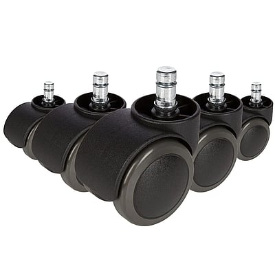 5x Hartbodenrollen ROLO 11mm 50mm Büro-Stuhl-Rollen No-Noise (5er Pack) - HJH-619026