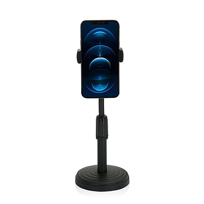 Handyhalterung FLEXMOBI II Tischständer mit Handyklemme ABS Kunststoff schwarz - HJH-830044