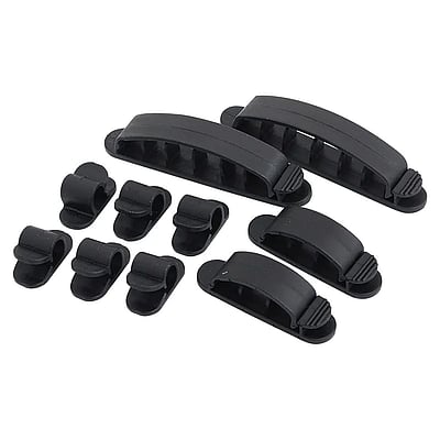 Kabelhalter-Set ABS 10 Stk. schwarz selbstklebend - TDI-KAB0039
