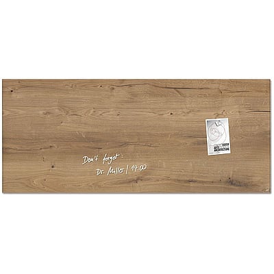 Glas-Magnettafel Artverum 130 x 55 x 1,5 cm - Natural-Wood - SIG-GL247