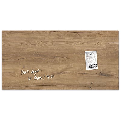 Glas-Magnettafel Artverum 91 x 46 x 1,5 cm - Natural-Wood - SIG-GL258