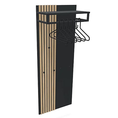 Detailansicht der Wandgarderobe Oxford mit stabiler Konstruktion und Hakenleiste