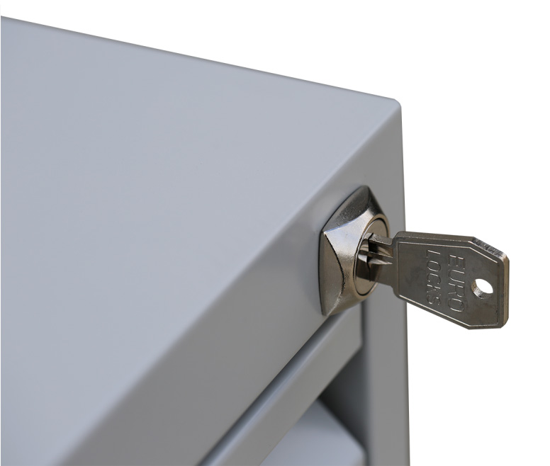 Detail eines HR-Stahlschranks