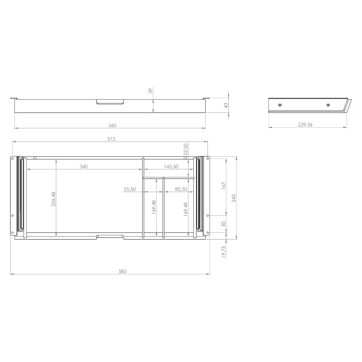 apto plus Unterbau-Schublade Bambus Nova