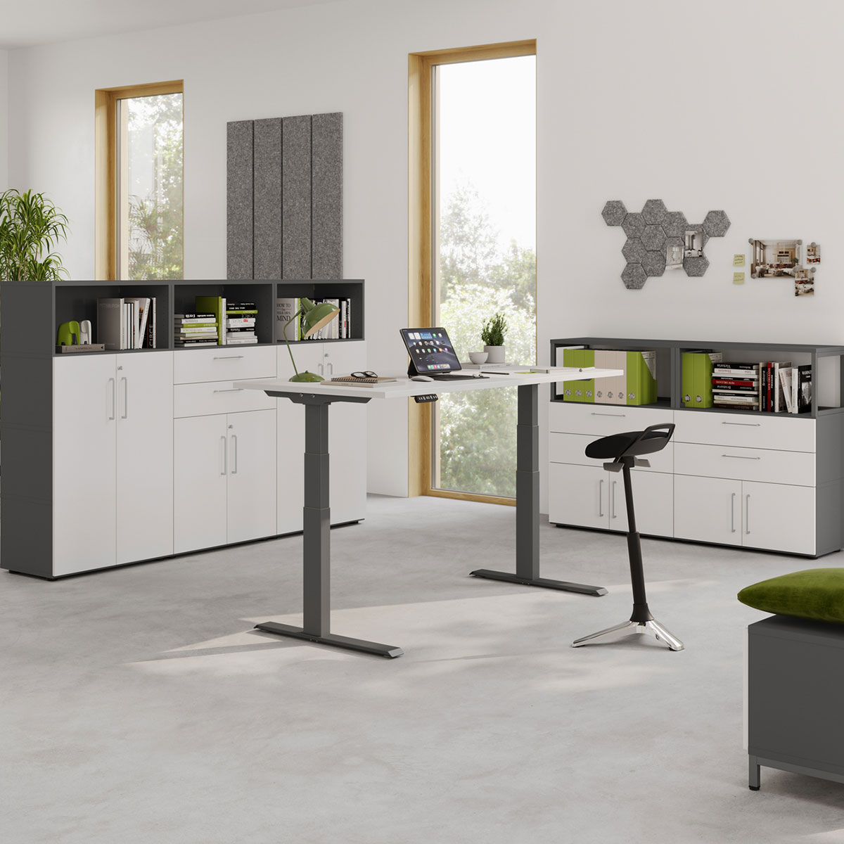 Detailansicht der hochwertigen Materialien und optionalen Akustikelemente