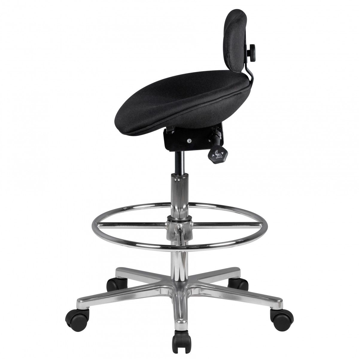 Detailansicht eines ergonomischen Industriestuhls