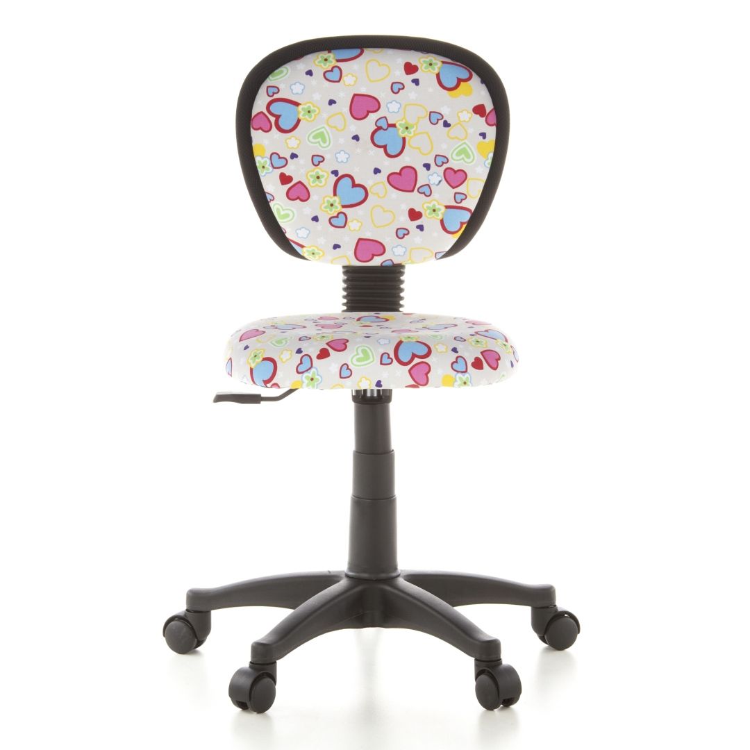 Kinderschreibtischstuhl KIDDY TOP Flowers & Hearts von hjh OFFICE in rosé