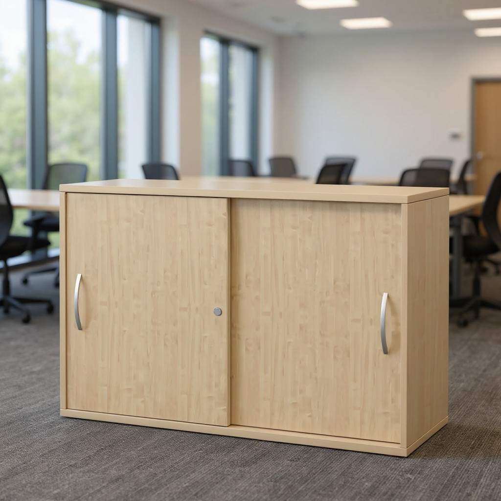 Moderner Schiebetürenschrank im Büro