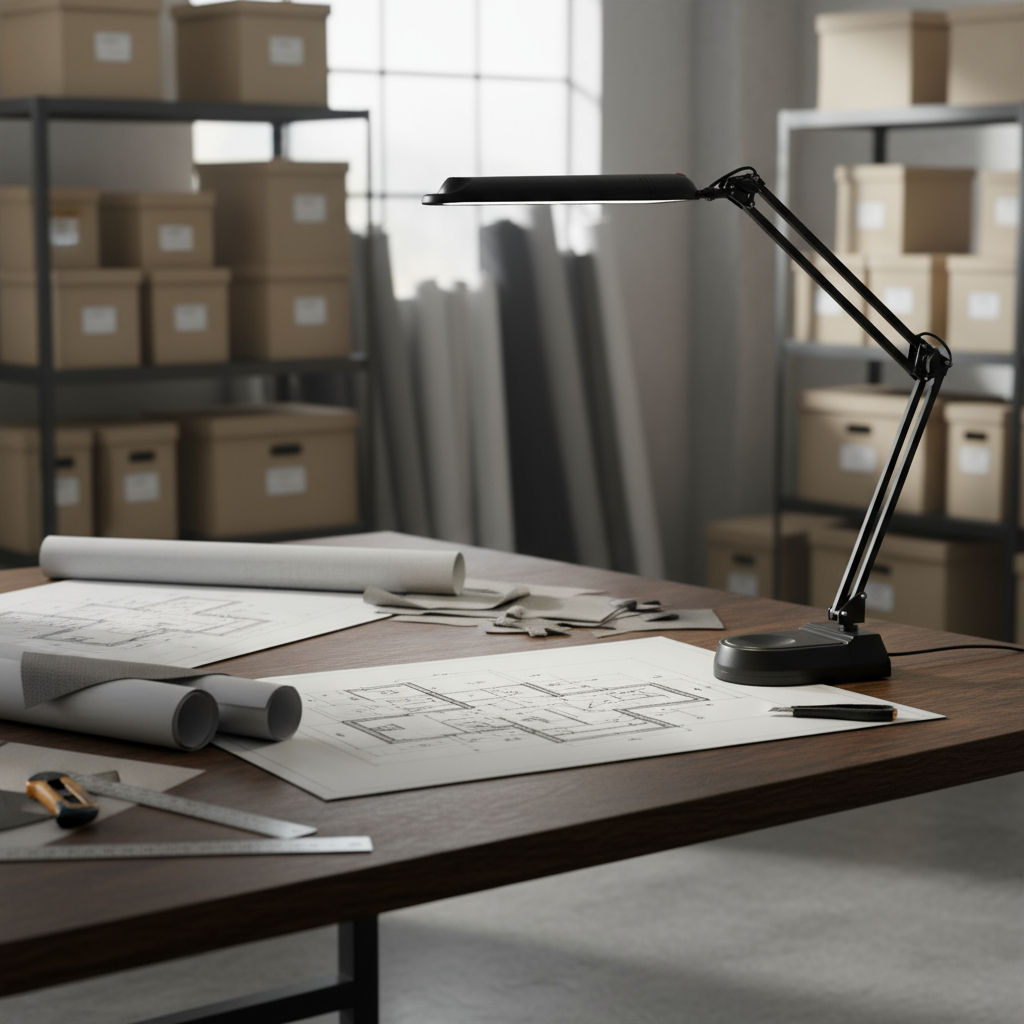 MAULatlantic LED-Schreibtischleuchte in Silber mit flexiblem Parallelogramm-Doppelarm