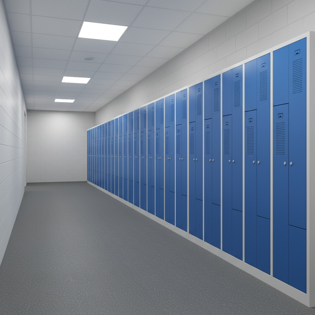 Detailansicht Garderobenschrank Stahl