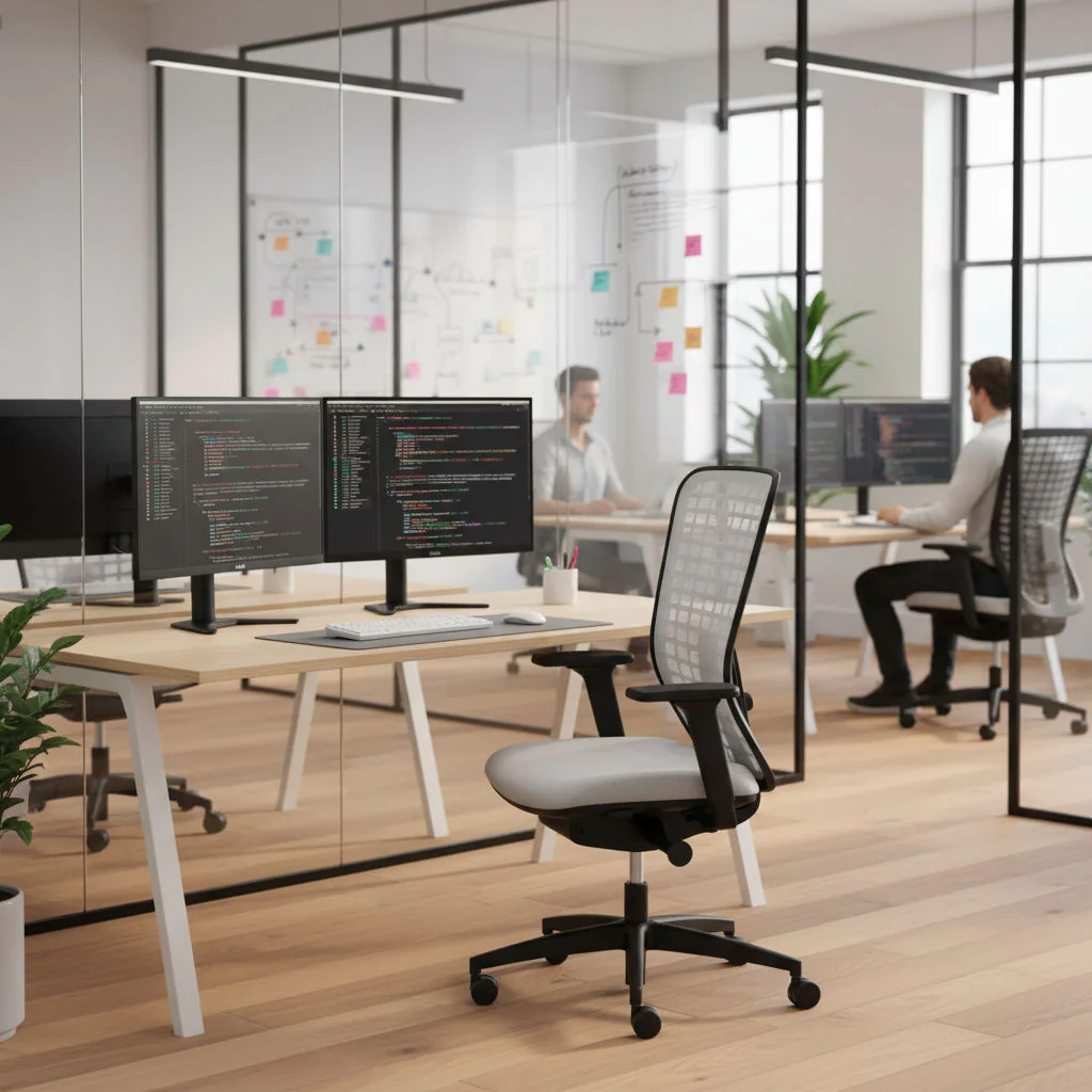 Ergonomischer Bürostuhl Space 1501 von RIM in Schwarz mit modernem Kunststoffgestell