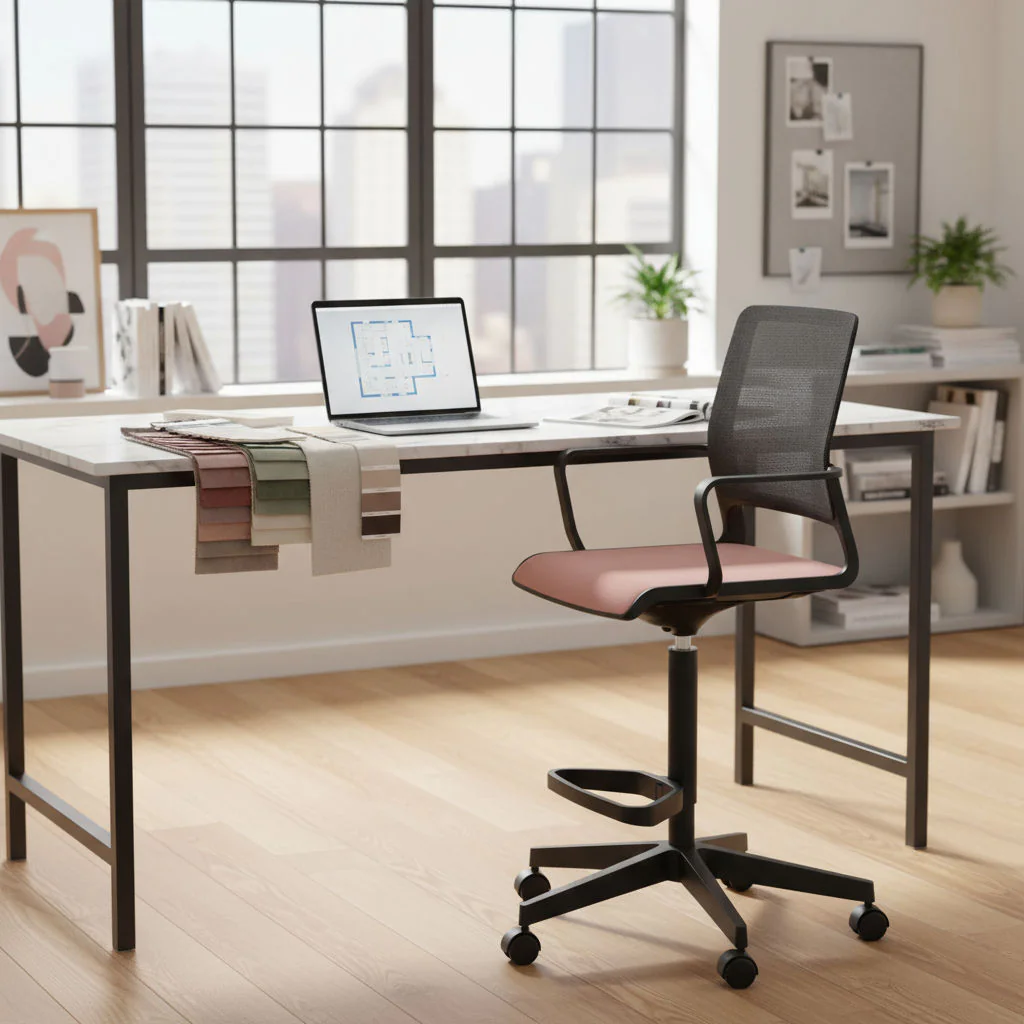 Ergonomischer Counter-Drehstuhl Xilium am erhöhten Arbeitsplatz