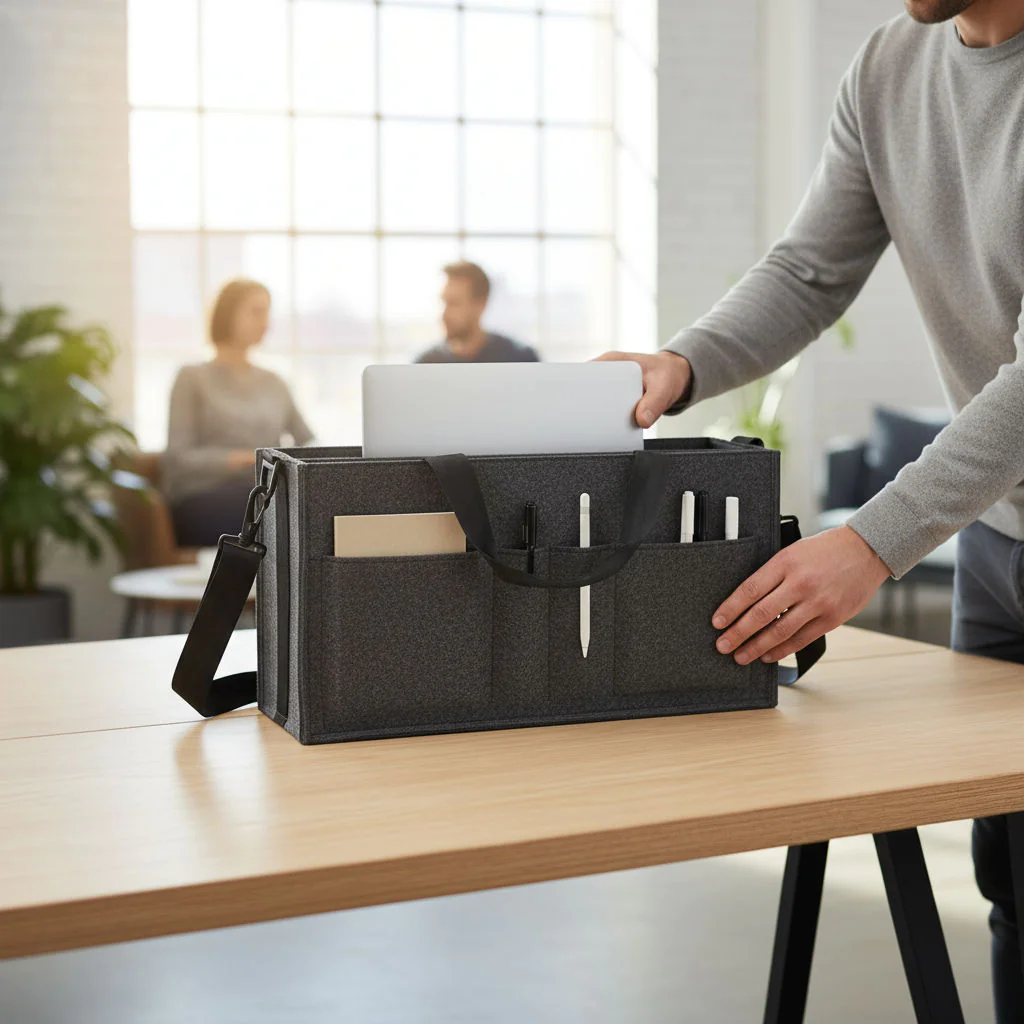 Sigel Desk Sharing Tasche Classic L für den organisierten Transport von Büroutensilien